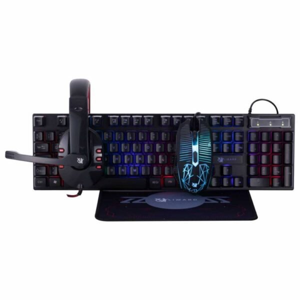 Combo Gamer XZZ-CO-02 Teclado/Mouse/Auricular/Mousepad RGB USB X-Lizzard - Imagen 2