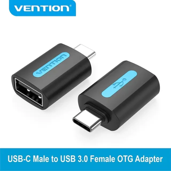 CDUB0 Adaptador USB-C Macho a USB 3.0 Hembra OTG Negro Vention - Imagen 2