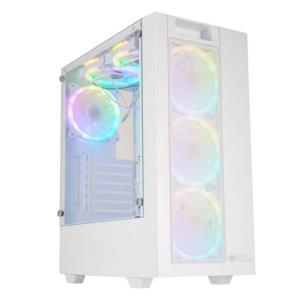 Gabinete Gamer Shot SUP-8015 Snow Vidrio Templado con RGB (Sin Fuente)