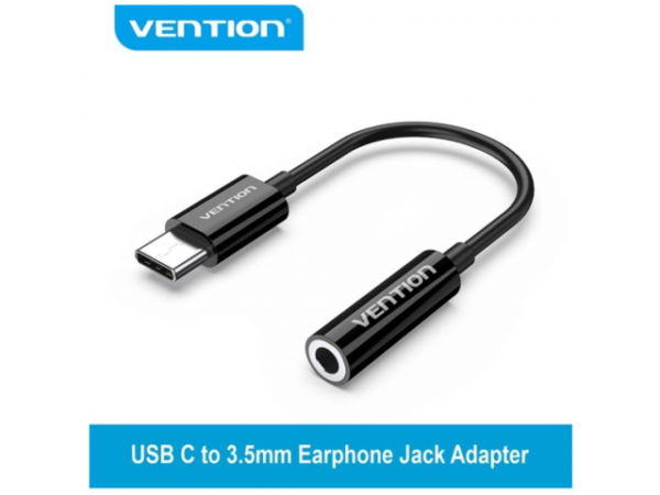 BGIBA Adaptador USB-C Macho a Conector Jack 3.5mm 0.1M Negro Vention