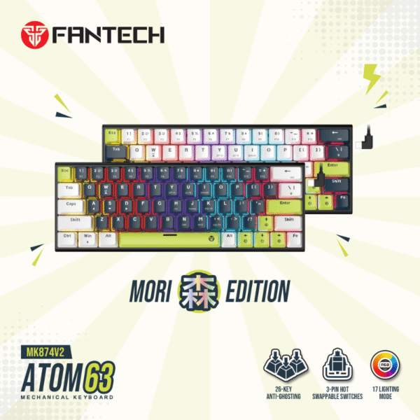Teclado Mecánico Gamer Fantech ATOM63 MK874v2 – Mizu Series Navy Blue - Imagen 4