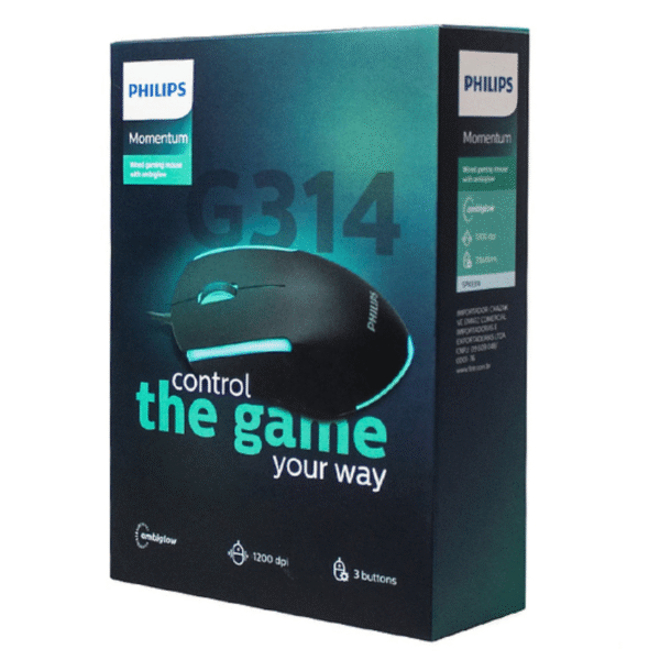 Mouse Gamer Philips G314 Alámbrico 3 Botones con Cable USB y Luces RGB - Imagen 3